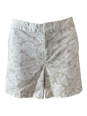GAP Light Tan & White Paisley Print Shorts, Size 14.